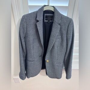 Women’s Navy and White Houndstooth Blazer jcrew campbell blazer size 4